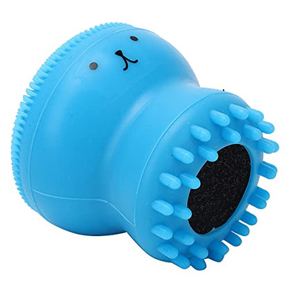 ZJchao Dog Bath Brush, Dog Scrubber For Bath Cat Massager Shower Scrubber with Shampoo Dispenser Cat Rubber Soft Foaming Bath Brush For Shedding, Bathing, Massaging, Grooming, 2.0x2.1in (Blue - color: Blue 【Bubble Brush】