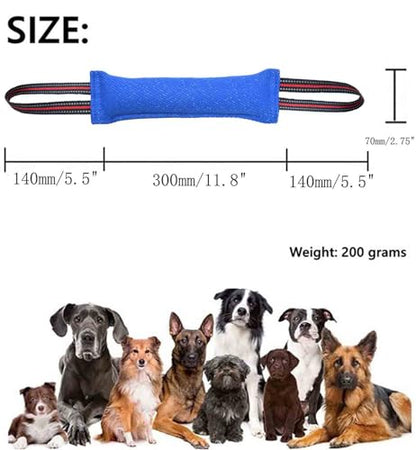 Clysoru Tug Toy for Dogs Tug of War Dog Toy with 2 Strong Red Band Handles Lasting Training Equipment Puppy to Large Dogs Interactive Toy Best for Tug of War Pull Indestructible Rope Toys (Blue) - color: blue