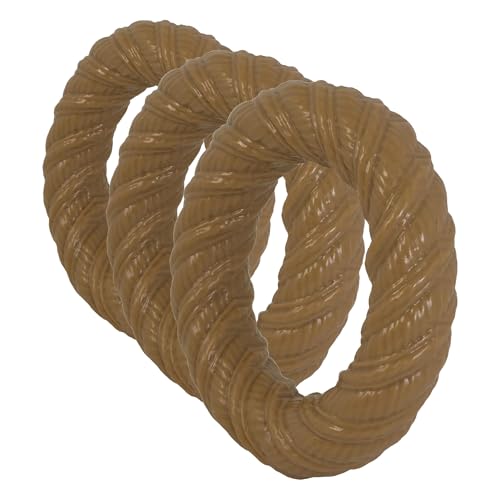 Pet Qwerks Chew Ring BarkBone - Durable Dog Toys for Moderate & Aggressive Chewers - Peanut Butter Flavor - 5.75" (Pack of 3) - size: 5.75" (Pack of 3)