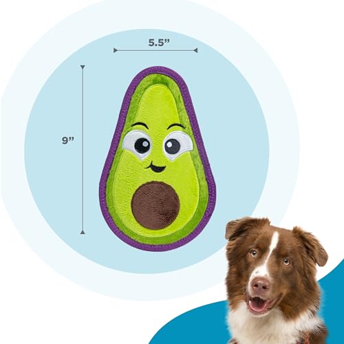 Outward Hound Tough Skinz Durable Squeaky Dog Toy with Two Tough Layers, Avocado, Green, Medium - color: Avocado, size: Medium