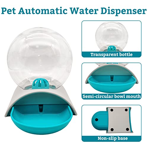 Hamiledyi Automatic Water Dispenser for Cats and Dogs - 2.8 Liter Gravity Pet Water Station, Spill-Proof Spherical Waterer for Puppies, Kittens and Rabbits - color: Pink