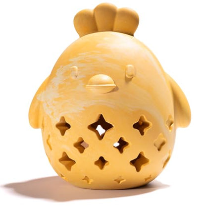 MewaJump Stuffed Dog Toy Treat Dispenser Dog Toy Puzzle Rubber Chew Toys Treat Food Dispensing Toys for Teeth Cleaning Ball Interactive Enrichment Toys for Puppy, Small, Medium, Large Breeds - color: yellow hen