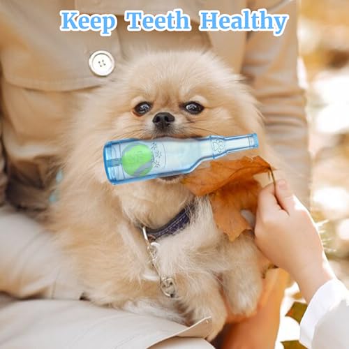 Water Bottle Dog Toy for Aggressive Chewers,Ball in Bottle Rubber Dog Toy,Cute Interactive Pet Rubber Cruncher for Dogs Aggressive Chewers Large/Medium/Small(Blue) - color: Blue