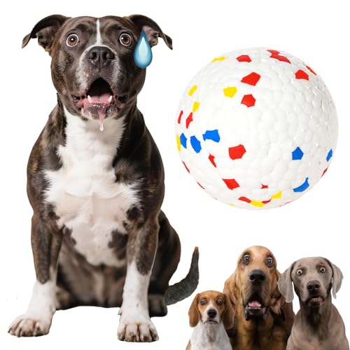 Dog Ball, 2.5 inch Dog Toy for Aggressive Chewers,ETPU Material Durable Ball for Launcher,Indestructible Bouncy Floating Balls for Dogs - color: White