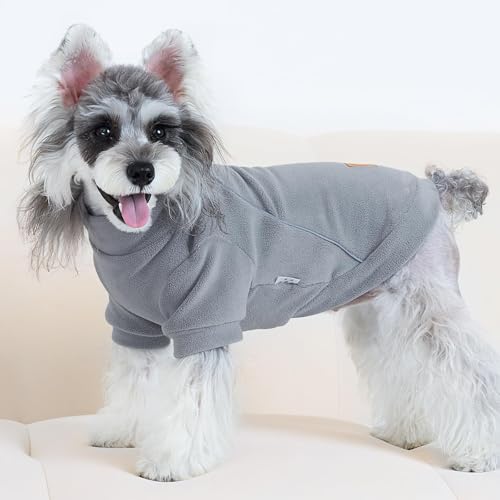 XPUDAC 4 Pack Dog Sweaters Fleece Dog Sweatshirt Winter Pet Clothes for Small Medium Dogs Boy Girl Pullover Puppy Christmas Outfits Cat Apparel, Grey, Blue, Navy, Green, L - color: Grey, Blue, Navy, Green, size: Large(Chest-18.5")