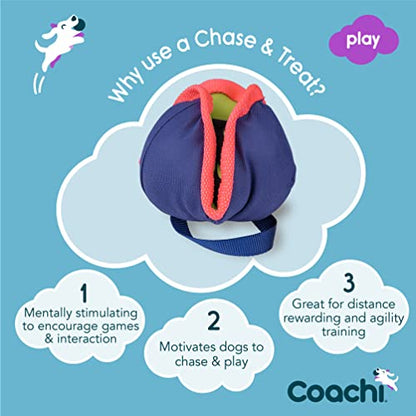 Coachi Chase & Treat - A Fun Enrichment Dog Toy, Fill with Treats for Interactive Play. Good for Motivating, Distance Reward Training & Encouraging Retrieval. Ideal for Agility & Suitable for Puppies - style: Chase & Treat