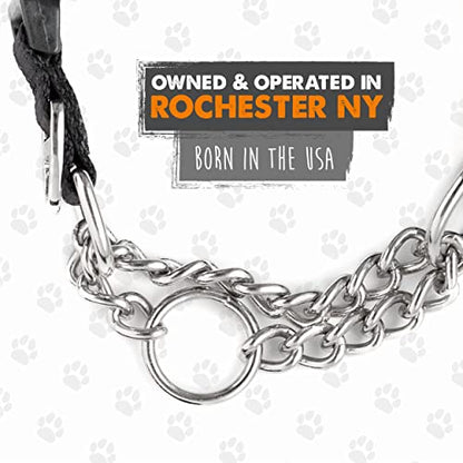 Mighty Paw Martingale Dog Collar 2.0 | Trainer Approved Limited Slip Collar with Stainless Steel Chain & Heavy Duty Buckle - Modified Cinch Collar for Gentle & Effective Pet Training - Small, Black - color: Black, size: Small