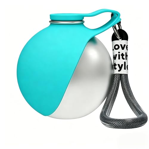 2-in-1 Portable Dog Water Bottle with Bowl, 10oz Stainless Steel Travel Pet Water Dispenser, No-Spill Leak-Proof Design with Silicone Bowl, Perfect for Walking, Hiking, and Travel (Blue A) - color: Blue A