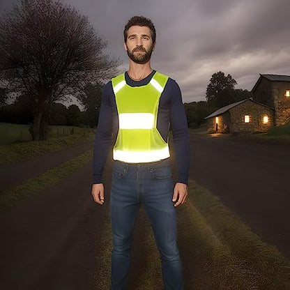 Reflective Vest Safety Running Gear with Pocket,High Visibility for Running,Biking,Walking,Women & Men - color: Neon Yellow, size: X-Large