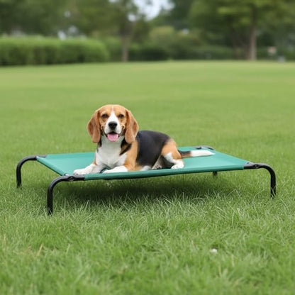 Amazon Basics Cooling Breathable Elevated Dog Bed with Metal Frame for Medium Dogs, 43" x 26" x 7.5", Green - color: Green, size: Medium