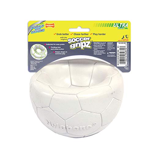 Nylabone Power Play Gripz Felt Soccer Ball Rubber Fetch Toy, Squeaky Ball for Dogs, Medium (1 Count) - size: Medium (1 Count), style: Soccer