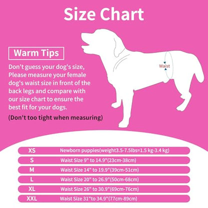 Washable Female Dog Diapers for Small Dogs,Pack of 4 Reusable Puppy Diapers Super Absorbent Dogs Pants in Period,Heat Cycle,Incontinence,Excitable Urination,Medium - size: Medium