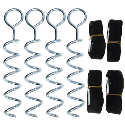 Spiral Shaped Ground Anchor Tent Stake with Portable Dog Tie-Out Stake, Wear-Resistant Steel Spiral Anchor for Camping and Outdoor Pet Securing