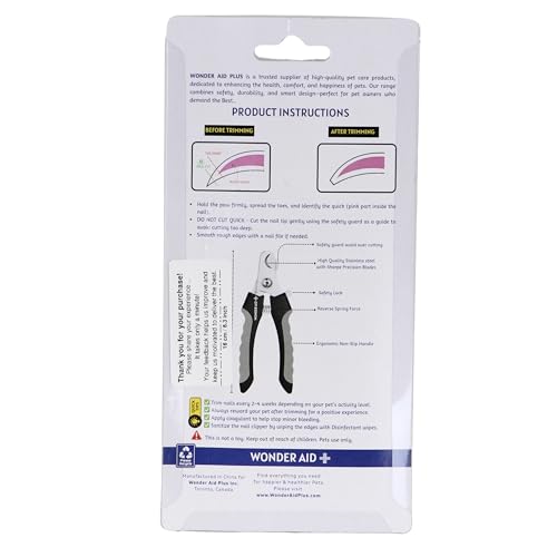 Professional Dog Nail Clippers with Safety Guard Pet Grooming Trimmer with Stainless Steel Blades for Safe & Easy Nail Care Ideal for Small, Medium & Large