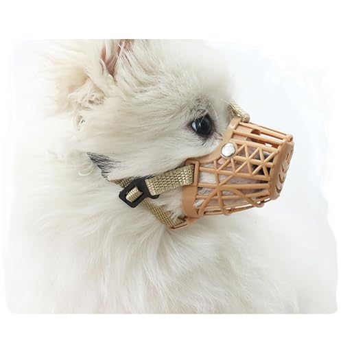 Classic Basket Dog Muzzle - Dog can Pant and Drink,Breathable Adjustable Padded Muzzle for Small Medium Large Dogs,Prevents Biting Barking and Chewing (Brown, 2#XS) - color: Brown, size: 2#XS