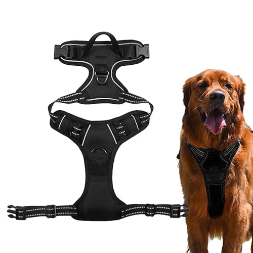 Escape Proof Dog Harness,Adjustable No-Pull Pet Vest | Soft Padded No-Choke, Reflective, Heavy Duty, Easy Control Dog Harness for Small to Large Breeds Outdoor Training
