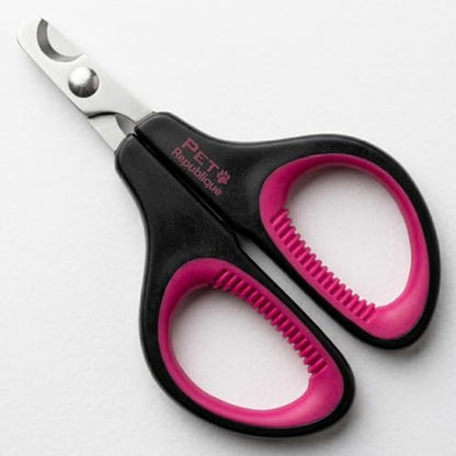 Cat Nail Clippers by Pet Republique – Professional Stainless-Steel Nail Clipper for Cats, Kittens, Hamster, Rabbits, Birds, & Small Breed Animals Claw Trimmer (Black+Pink) - color: Black & Pink