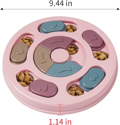 Dog Puzzle Toy, Interactive Feeder for Mental Stimulation - Slow Feeding Dispenser with Sliding Parts, IQ Training Enrichment Game for Small Medium Large Puppies Dogs Cats red