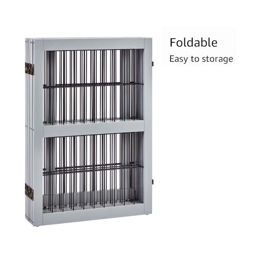 unipaws 132" Extra Wide Dog Gate, 31.5” Height Free Standing Tall Pet Fence, Foldable Cat Barriers for Home, Doorway, Stairs, Indoor Use, Grey