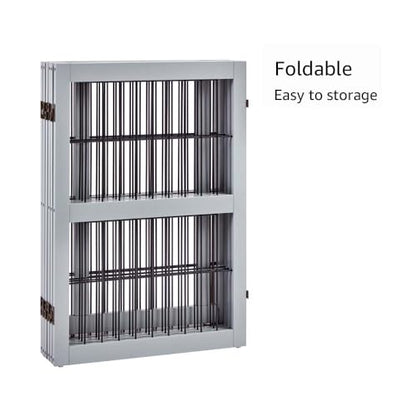 unipaws 132" Extra Wide Dog Gate, 31.5” Height Free Standing Tall Pet Fence, Foldable Cat Barriers for Home, Doorway, Stairs, Indoor Use, Grey