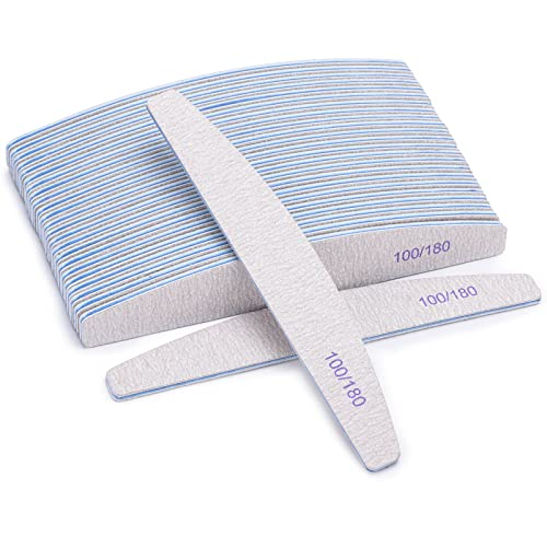 25Pcs 100/180 Grit Nail File Set - Double-Sided Emery Boards for Acrylic, Gel & Natural Nails - Professional Nail Files - size: 25 Count(100/180 Grit)