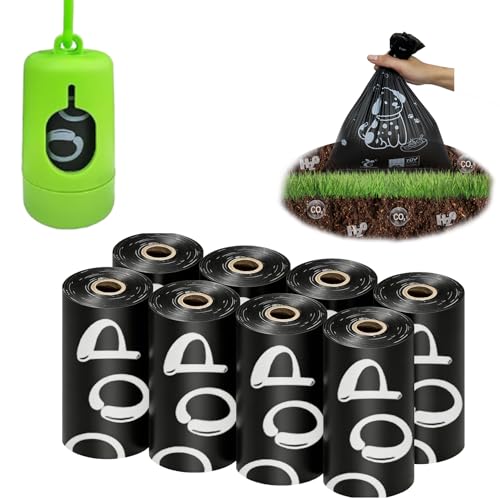 Biodegradable Dog Poop Bags 13×9in 120 count with Free Dispenser | ASTM D6400 & EN 13432 Compliant BPI Certified Poop Bags for Dogs, Unscented, Large, Earth Friendly Leakproof, Easy to Open - color: Black, size: 120 Count (Pack of 1)