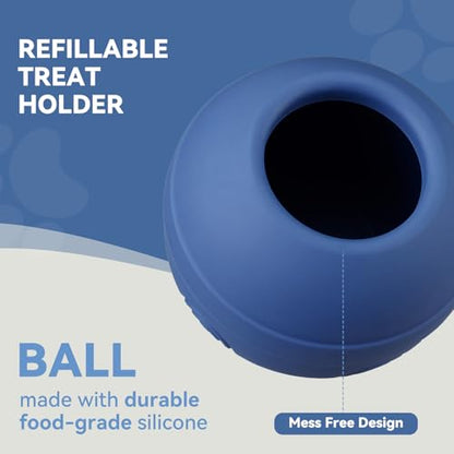 Long-Lasting Interactive Dog Lick Toy, Stuffable Dog Enrichment to Keep Dogs Busy, Wobbly Treat Dispensing Freezable Chew Toys, Food-Grade Safe (Dark Blue,M) - color: Dark Blue, size: M