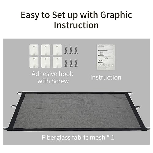 NWK Magic Dog Gate for Stairs Pet Gate for The House Providing a Safe Enclosure for Pets to Play and Rest, 6 Hooks Design (35'' X 30'') - size: 35''X30''