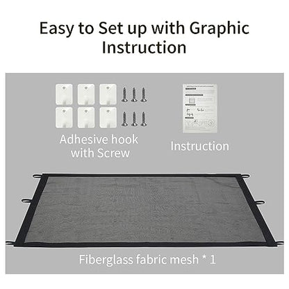 NWK Magic Dog Gate for Stairs Pet Gate for The House Providing a Safe Enclosure for Pets to Play and Rest, 6 Hooks Design (35'' X 30'') - size: 35''X30''