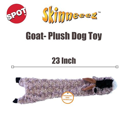 SPOT Skinneeez Crinklers Stuffless Goat Dog Toy, 23 Inch Plush with Crinkle and Squeaker, Tug Toy for Medium and Large Dog Breeds - style: Large Goat