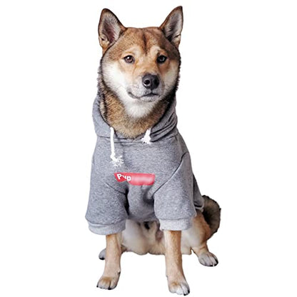 ChoChoCho Pup Dog Hoodie & Sweater - Stylish Streetwear Cat & Puppy Cotton Sweatshirts in Gray - S, M, L - color: Pupreme, size: M (Chest: 13.8''-17'' / Suggest: 4-9 lbs)