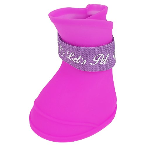 FILFEEL Pet Rain Shoes, Silicone Dog Cute Boots Anti-Slip Protective (L Color)