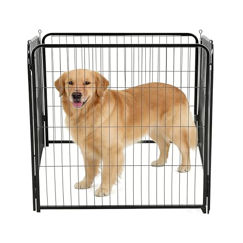 Simple Deluxe Dog Playpen Outdoor Indoor, 32 Inch 4 Panels Dog Fence for Small Dogs Puppy, Perfect Dog Pen for Camping, Yard, RV, Garden Fence, Black - size: 32 Inch 4 Panels