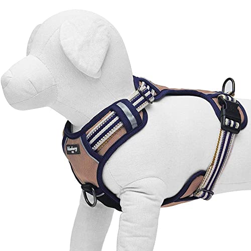 Blueberry Pet Dog Harness Soft & Comfy 3M Reflective Dog Harness Medium Sized Dog - color: Olive and Blue-gray, size: Small