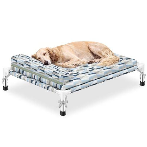 Orthopedic Dog Bed for Medium Dogs - Elevated Dog Couch with Bolster and Cushion, Raised Pet Couch Bed with Removable Washable Cover - size: Medium