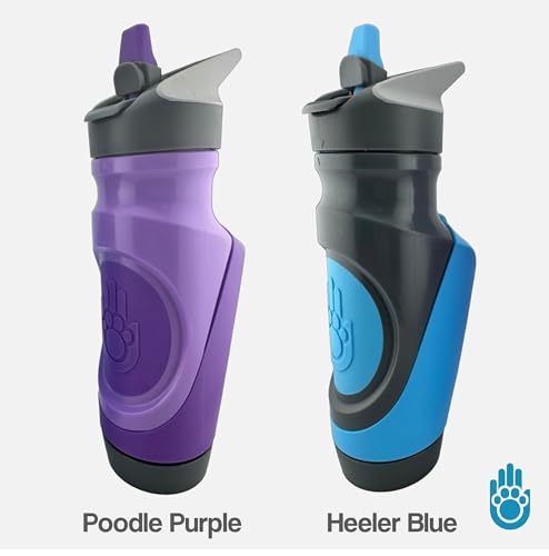 Dog Water Bottle with Bowl | Shared Hydration Bottle for Dog & Human | Leakproof, Portable for Walking, Hiking & Travel | 24 oz BPA-Free (Purple) - color: Purple