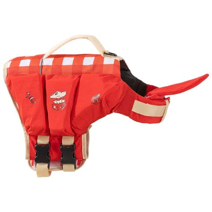 Dog Doggy Life Jacket Life Vest Saver Preserver Reflective Nylon Neoprene Quick Release Adjustable Bandana (Red#M) - color: Red#M
