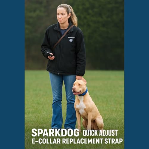 SparkDog 3/4” High Flex Quick Adjust E-Collar Strap Waterproof Replacement Collar Works w/SportDOG, Dogtra & E-Collar Technologies, Genuine BioThane®-Made in USA (Double Box/XL, High Flex) - color: Black Double Box/XL