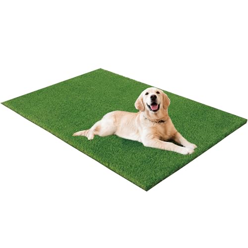 VERAMI Fake Grass Dog Pee Pads -Premium Dog Potty Turf Mat with Drainage Holes, 47.2" x 31.5" , Puppy Training Turf, Reusable Indoor Outdoor Grass Pad for Dogs Potty Training