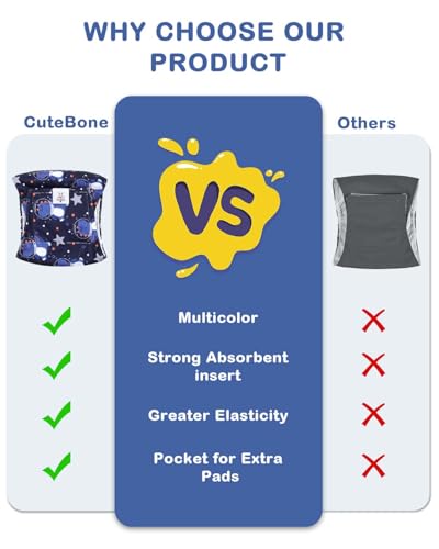 CuteBone Dog Diapers Male 4 Pack Puppy Wraps Reusable Doggie Belly Bands for Male Dogs Small Medium Large - size: S(11"-14")