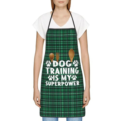 Dog Training is My Superpower Apron for cooking with Pockets Women Men Kitchen Chef Funny Aprons