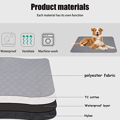 Washable Dog Pee Pad - 18'x 24', Waterproof Non-Slip Potty Training Pad for Dogs and Cats, Fast Drying, Leak-Proof - size: 18” x 24”