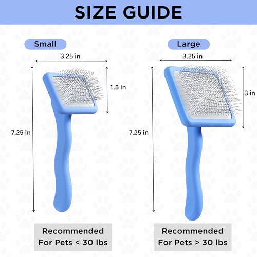 We Love Doodles Slicker Brush with Non Scratching Pins - Dog Brush with Coated Pins, Slicker Brush for Dogs Dematting, Grooming Brushes for Short Haired & Long Haired, Poodle & Goldendoodle (Small) - size: Medium