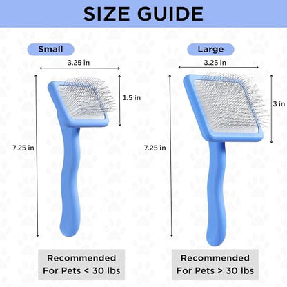 We Love Doodles Slicker Brush with Non Scratching Pins - Dog Brush with Coated Pins, Slicker Brush for Dogs Dematting, Grooming Brushes for Short Haired & Long Haired, Poodle & Goldendoodle (Small) - size: Medium