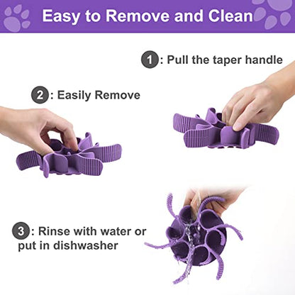 Anipaw Dog Slow Feeder Bowls Silicone Spiral Pet Food Feeder Insert to Slow Down Eating for Large Medium Small Breed Dogs Perfect with Stainless Steel Glass Ceramic Pet Bowls (Purple) - color: Purple