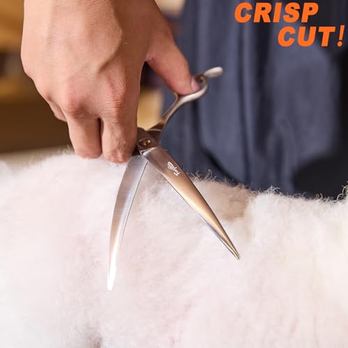 High-end Professional Dog Grooming Curved Scissors Pet Curved Shears 8 Inches Extremely Very Sharp Made Of Stainless Steel Alloy By Hand For Dog Cat Groomer - style: 8inch Curved Shears