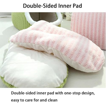 Warm Nest Bed, Soft Cozy Pet Cave with Removable Cushion, Non-Slip Washable Soft Slipper Cave for Small and Medium Pets (Green, Small) - color: Green, size: Small