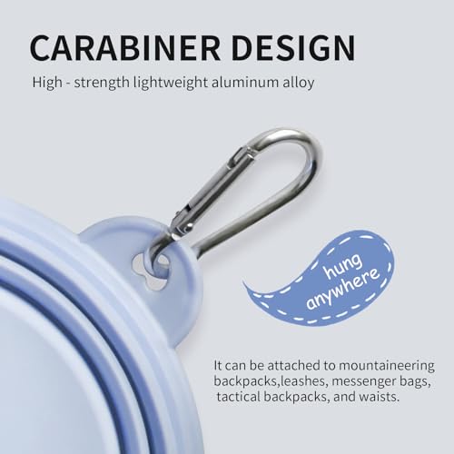 Collapsible Dog Bowls 2-Pack, Portable Travel Dog Bowl with Carabiner, Food-Grade Silicone Pet Bowl for Hiking, Walking(Macaron Blue and Yellow) - color: 12 OZ Macaron Blue and Yellow