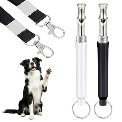 2Pcs Dog Whistle, Dog Whistle to Stop Barking Neighbors Dog Adjustable Dog Training Whistle with Lanyard