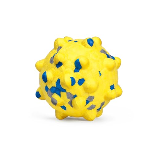 Moonorange 1.96'' Dog Balls for Dogs Aggressive Chewers Indestructible Tennis Durable Bouncy Interactive Dog Toy Balls for Fetch Game Floating Training(Yellow Small) - color: Yellow-Small